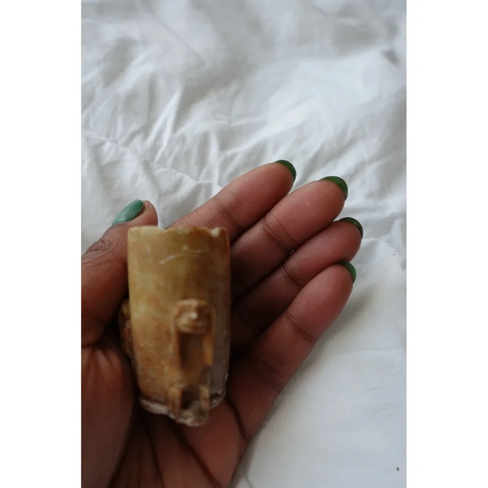 Vintage Soapstone‎ 3 wise monkeys toothpick holder